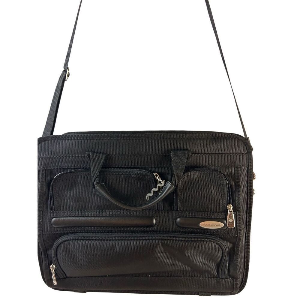 Samsonite laptop bag black padded divided‎ 17x14x5